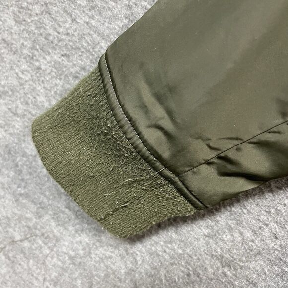 B. Sweet Olive Green Bomber Style Jacket Junior's Size XL Black Trim Pockets - Picture 6 of 16